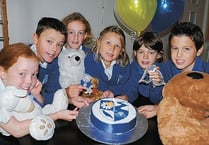 Pupils, teddy bears mark school's birthday