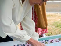 Countess scrubs up for a day of volunteering at Frensham Heights