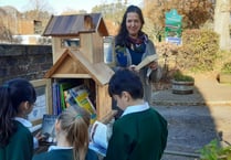 Community book box installed outside school