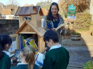 Community book box installed outside school