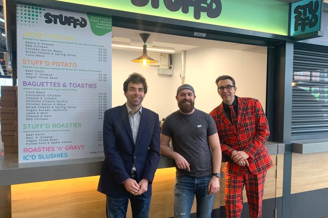 From left: Andy Tree, Dayne Cartwright and Stuart Morrison at the launch of Stuff’d at The Shed in Bordon on December 17, 2021.