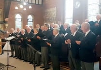 Rushmoor Male Voice Choir giving concert at Haslemere Methodist Church