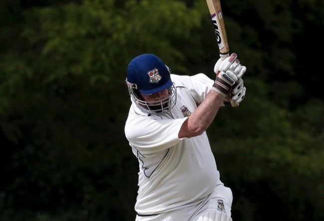 Adrian Trim on his way to 44 for Alton