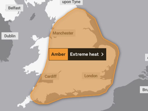 Heatwave now poses a ‘risk to life’ this weekend, warns Met Office