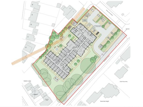 The proposed site plan for the 74-bed care home