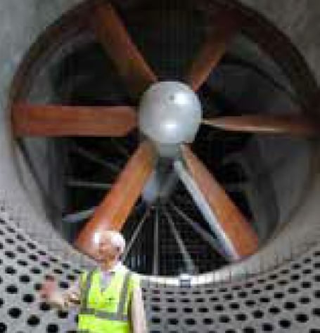 The 24ft fan in one of the historic wind tunnels at Farnborough.