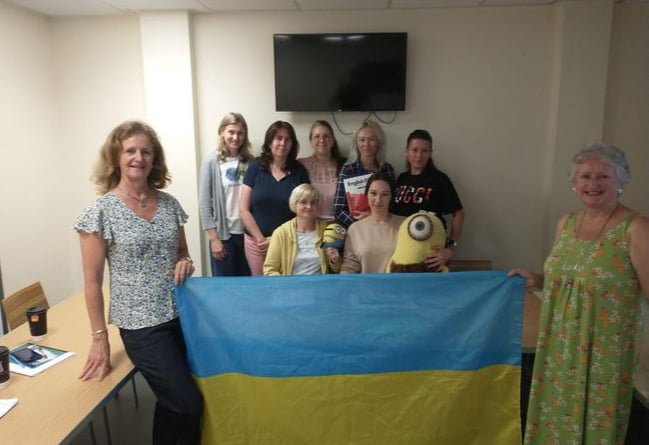 English lessons are held twice a week at the Herons Leisure Centre for Ukrainian refugees