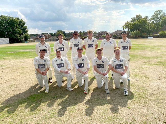 The Farnham team who secured their Division 2 status for another summer. Back row: Jamie Strachan, Nathan Thorpe, Guy Hicks, Luke Griffiths, Rob Goldsworthy and Tom Wheeler. Front row: Jim Berry, Russell Golding, Tom Grimes (captain), Tom Flack and Dom Lloyd.