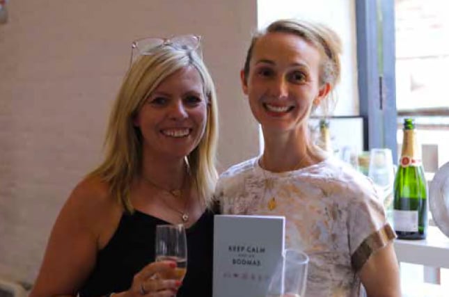 Alexandra Strick and Nasreen Pritchard at the launch party of Nasreen’s new book Keep Calm and Do Bodmas, September 2022.