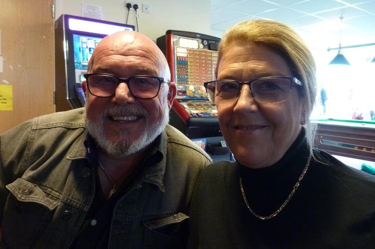 Mike and Sharon Collyer watching the Queen’s state funeral at Bordon Working Men’s Club on September 19th 2022.