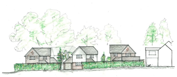 The application by High Path Homes Ltd & Mr and Mrs Townsend proposes replacing one home with four on the corner of Tarn Road and Headley Road in Hindhead
