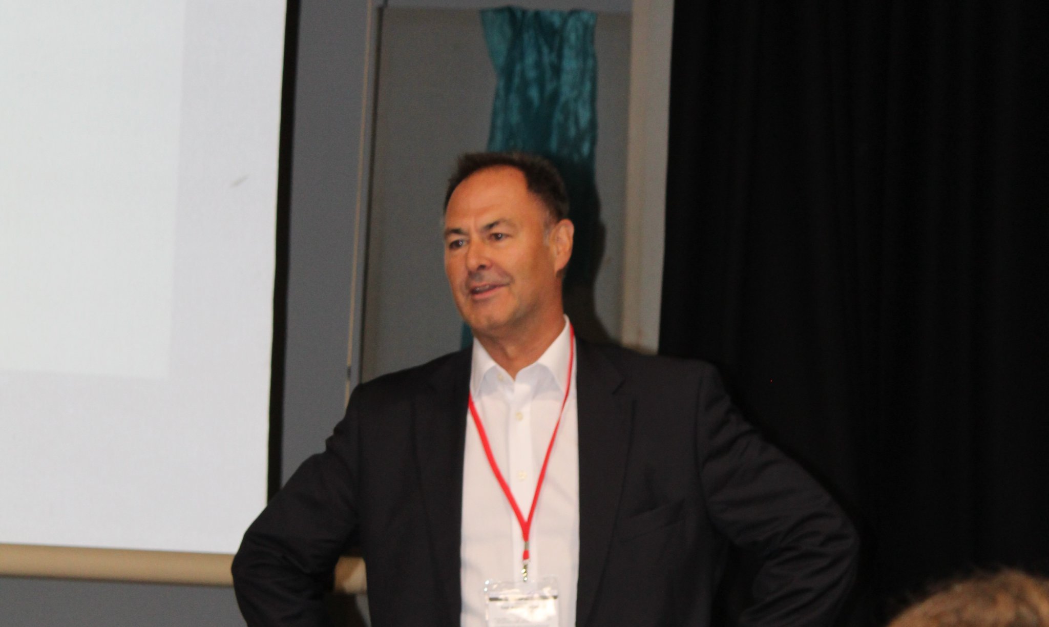 Simon Brailsford gave a lecture to pupils at the Royal Senior School in Haslemere