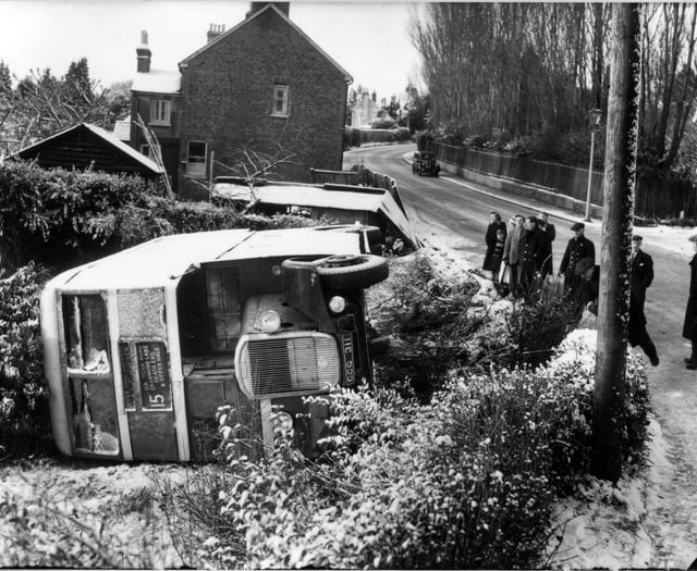 From the Herald archive: An icy end for Farnham's No.15 bus in 1954