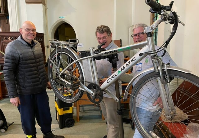 The Farnham Repair Cafe volunteers recently fixed their first electric bike