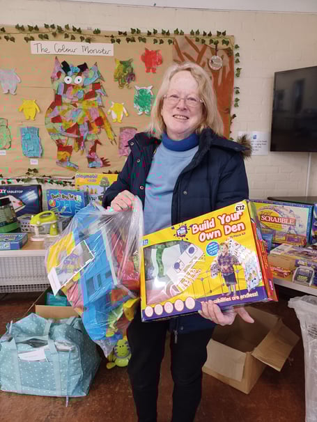 Jenny uses the Alton Community Share – a bi-monthly lending library of toys, games and jigsaws – to keep her grandchildren entertained