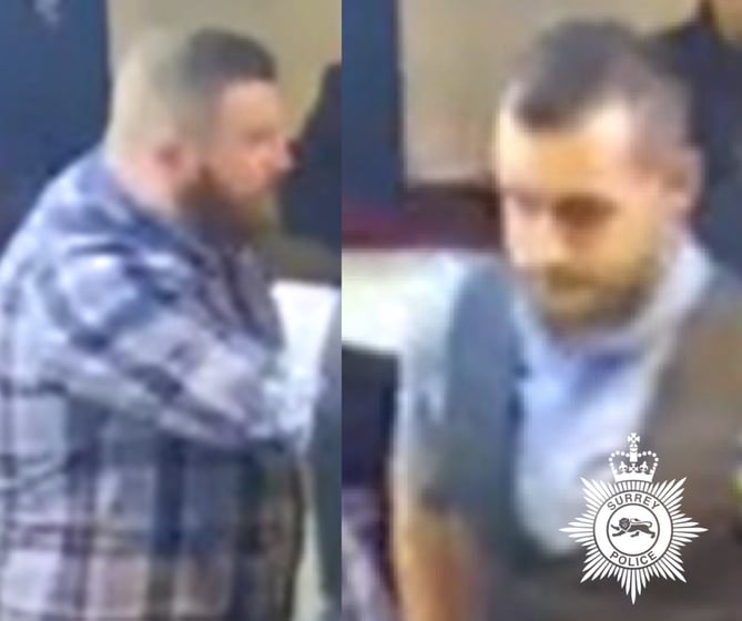Do you recognise these men? Police would like to speak to them after an assault at Borelli's Wine Bar in Farnham in Janaury