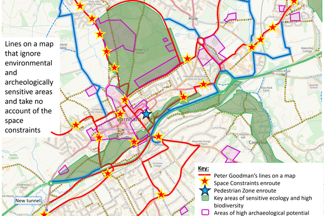 Sorry to puncture Farnham cycle plans, but they're just fantasy...