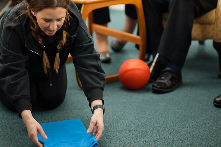 Sophie Liard, TikTok's 'The Folding Lady', gives Redcot residents a demonstration of her folding prowess