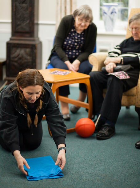 Sophie Liard, TikTok's 'The Folding Lady', gives Redcot residents a demonstration of her folding prowess