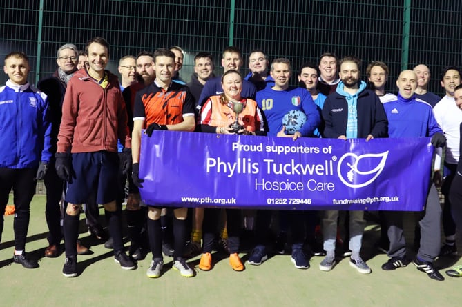 The charity football match raised £4,000 for Phyllis Tuckwell Hospice Care