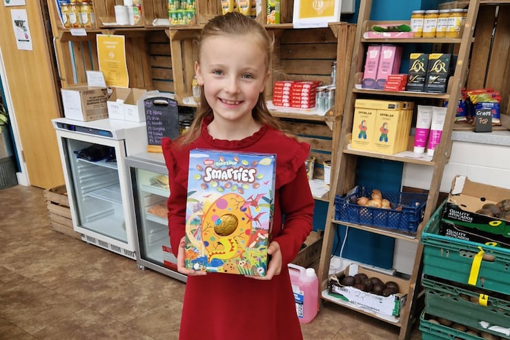 One of the nine Easter egg winners from Easter trails held in Bordon, April 2023.