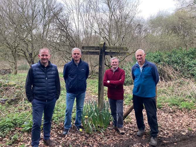 Trustees of the Snailslynch Wood Community Project: Simon Cryer, Geoff Shutler, Stephen Linton and Stephen Pallant