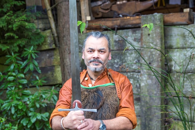 Blade-smith Rod Hughes forges and fashions swords and casts bronze sculptures from his GoldenEye Forge near Grayshott