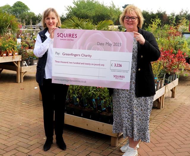 Squire’s Garden Centres donates carrier bag charge to Greenfingers