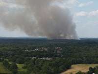 Fire crews tackling huge wildfire on the Longmoor Ranges near Bordon