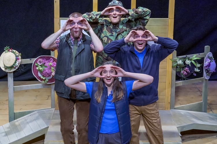 From left: Eddie Ahrens, Hannah Baker, Rachel Hammond and Harvey Badger in Twitchers, June 2023. 