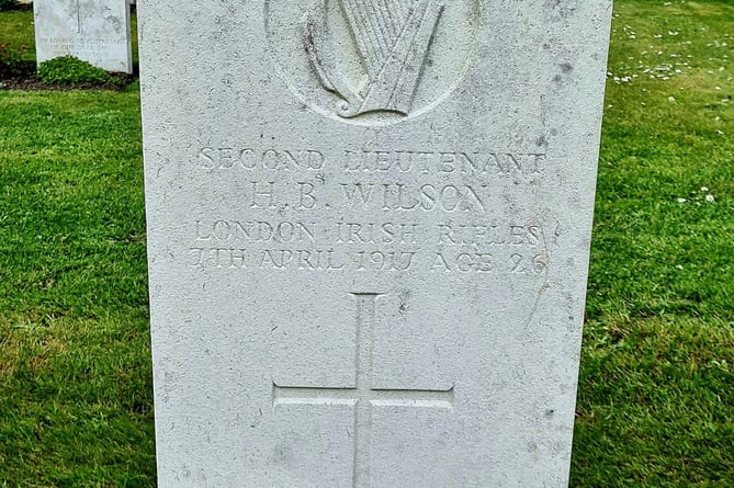 The grave of 2nd Lt H.B. Wilson