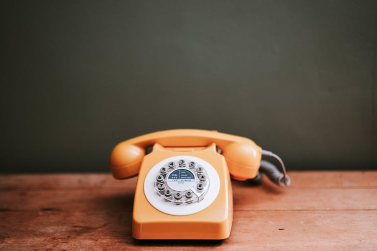 Old telephone with dial