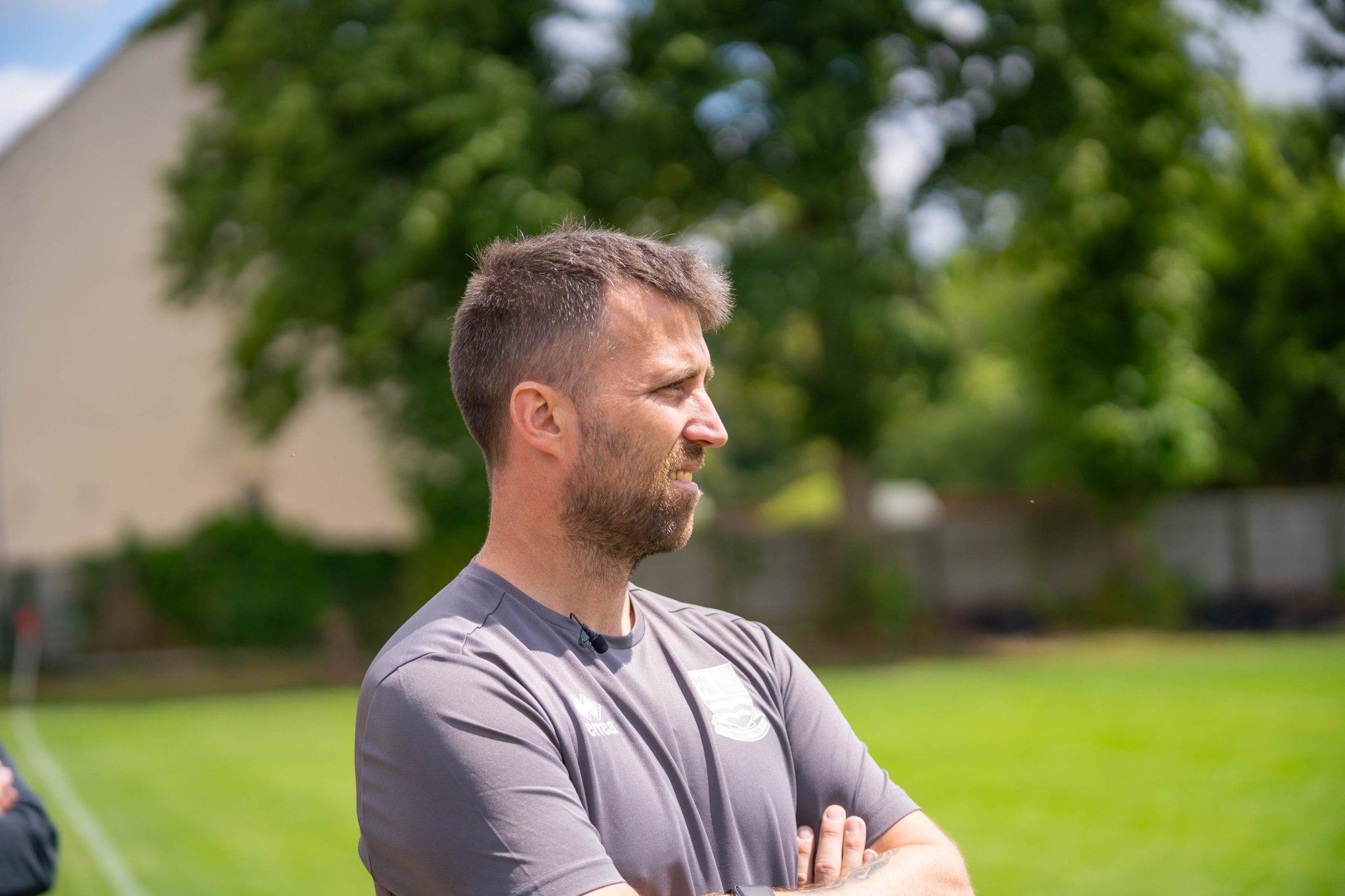 Farnham Town manager Paul Johnson watches on at Malmesbury Victoria