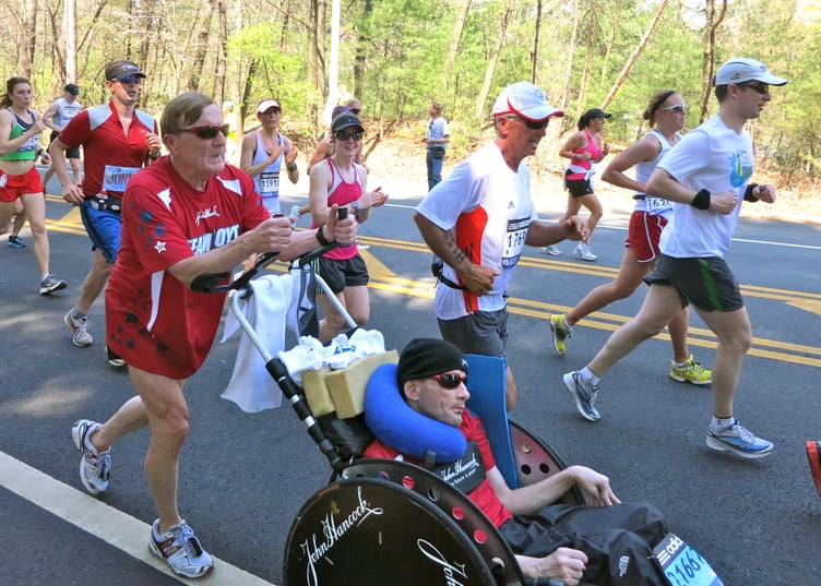 The Hoyts during a race in 2012