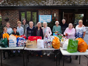 Harvest haul by Highfield and Bookham pupils for Liphook Day Centre just soup-er