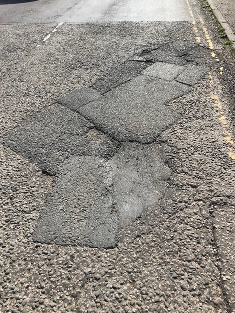 The badly repaired road in Grayswood that “doesn’t need fixing” according to Surrey County Council