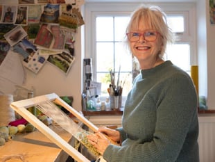 Jane Browne art inspired by Esso pipeline at Farnham Pottery