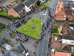 WATCH: Aerial footage of wreath laying at Liss Remembrance service