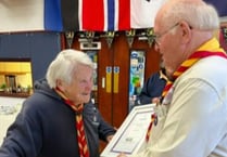 Mon Spiers rewarded for 50 years of service to Scouting in Alton