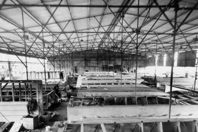 An empty workshop at Crosby Doors Ltd, then one of Farnham's largest employers