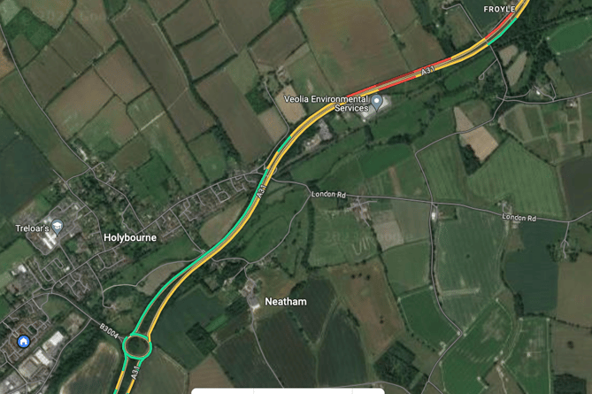 Police have been called to an accident between Holybourne and Froyle – with the A31 said to be near-impassable