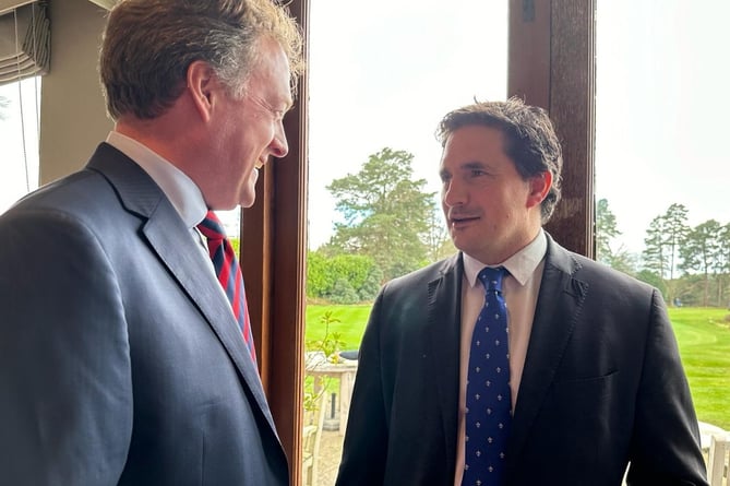 Conservative candidate Greg Stafford (left) with minister Johnny Mercer