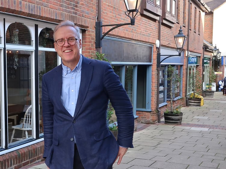 Dominic Martin, Lib Dem candidate for East Hampshire, in Westbrook Walk, Alton