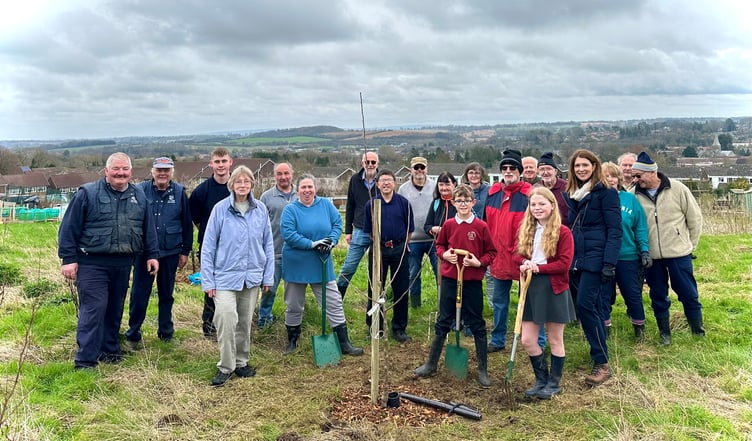 Community orchard planted in honour of King Charles III in Alton, February 29th 2024.