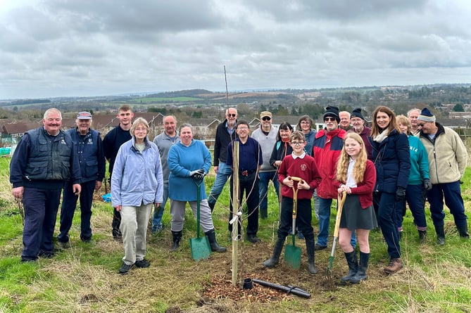 Community orchard planted in honour of King Charles III in Alton, February 29th 2024.