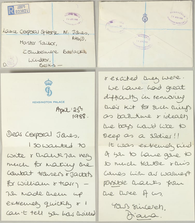 Princess Diana's handwritten letter