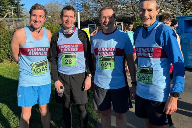 Jamie Lyons, John Phillips, James Goodwin and Richard Denby at the Stubbington Green 10km
