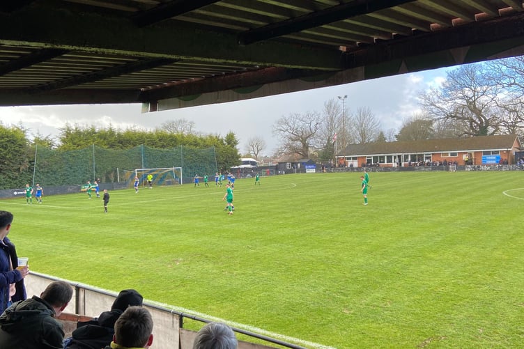 Action from Petersfield Town's Wessex League Premier Division match against Sherborne Town