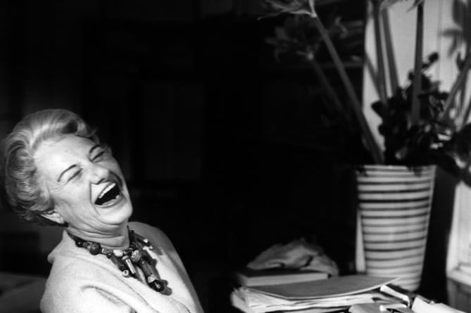 Peggy Guggenheim at her typewriter circa-1965 (Photo: Roloff Beny © Library and Archives Canada. Reproduced with the permission of Library and Archives Canada)