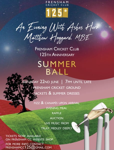Frensham Cricket Club is holding a summer ball to celebrate its 125th anniversary